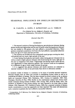 Seasonal Influence on Insulin Secretion in Man