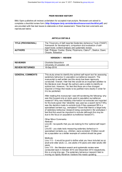 TAxonomy of Self-reported Sedentary behaviour Tools (TASST