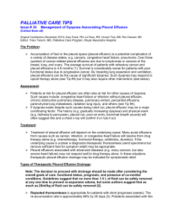 Management of Dyspnea Associating Pleural Effusion