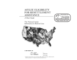 asylee eligibility for resettlement assistance