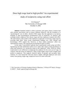 Real effort, trust and reciprocity: An experimental test of the fair