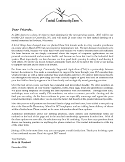 Dear Friends - Foxtail Community Farm