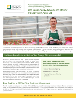 Use Less Energy, Save More Money It`s Easy with Auto-DR