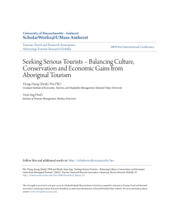 Seeking Serious Tourists &acirc;&bull;fi Balancing Culture, Conservation and