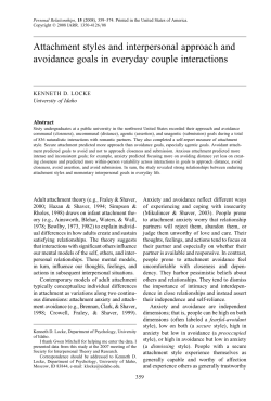 Attachment styles and interpersonal approach and avoidance goals