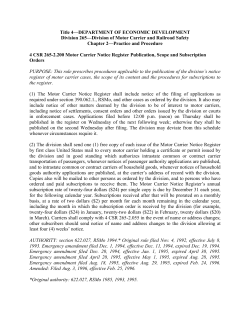 Title 4&mdash;DEPARTMENT OF ECONOMIC DEVELOPMENT Division