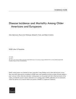 Disease Incidence and Mortality Among Older Americans and