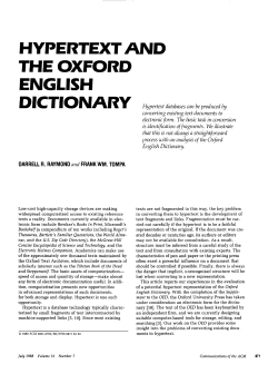 hypertext and the oxford english dictionary