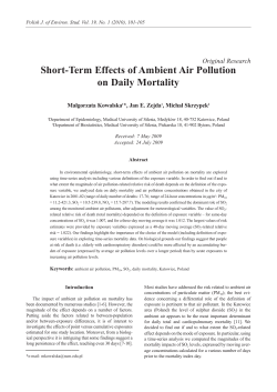 Short-Term Effects of Ambient Air Pollution on Daily Mortality