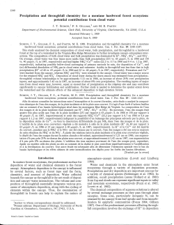 Precipitation and throughfall chemistry for a montane hardwood