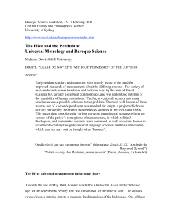The Hive and the Pendulum: Universal Metrology and Baroque