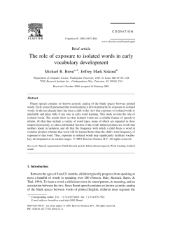 The role of exposure to isolated words in early vocabulary