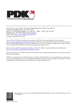 Farewell to a Farewell to Arms: Deemphasizing the