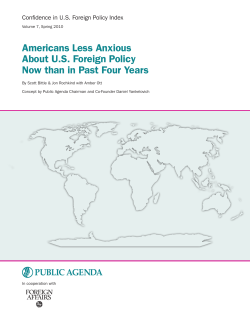 Americans Less Anxious About U.S. Foreign Policy Now than in Past