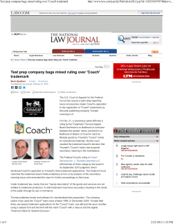 Test prep company bags mixed ruling over `Coach` trademark