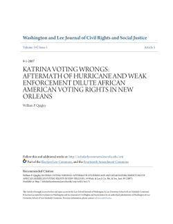 KATRINA VOTING WRONGS: AFTERMATH OF HURRICANE AND