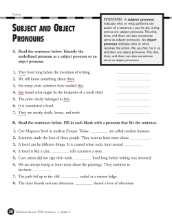 subject and object pronouns