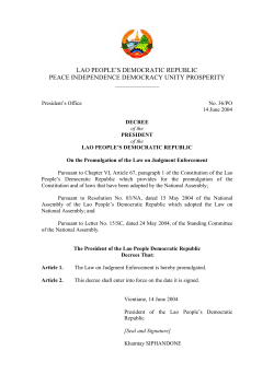 Law on judgement enforcement - Ministry of Foreign Affairs