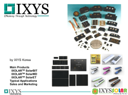June, 2016 Overview of IXYS Korea Solar Products Solar