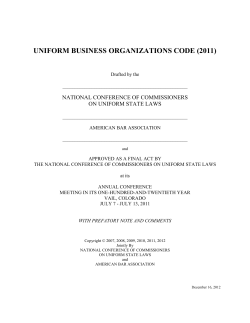 uniform business organizations code (2011)