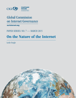 On the Nature of the Internet - Centre for International Governance