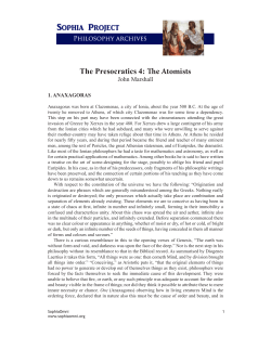 The Presocratics 4: The Atomists