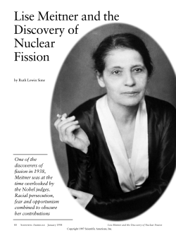 Lise Meitner and the Discovery of Nuclear Fission