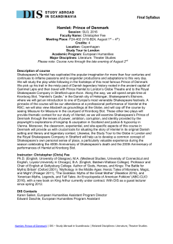Final Syllabus Hamlet: Prince of Denmark