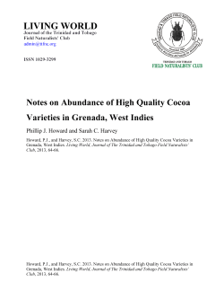 Notes on Abundance of High Quality Cocoa Varieties in Grenada