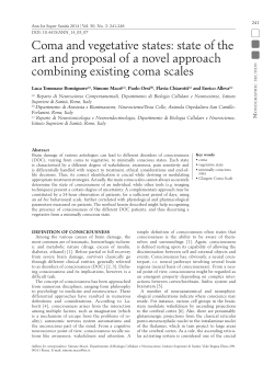 Coma and vegetative states: state of the art and proposal of a novel