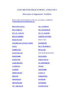 Directions to Opponents - Colchester School District