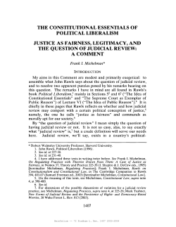 Justice as Fairness, Legitimacy, and the Question of Judicial Review