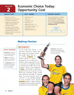 Economic Choice Today: Opportunity Cost