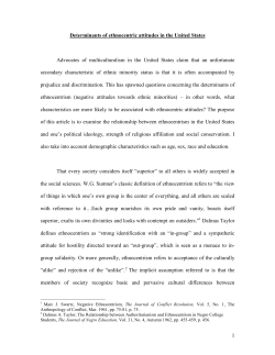 Ethnocentric attitudes in the United States - PAA 2009