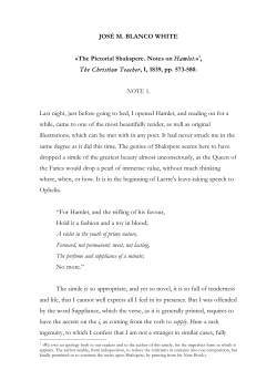 JOS&Eacute; M. BLANCO WHITE &laquo;The Pictorial Shakspere. Notes on