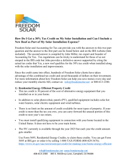 Solar Tax Credit Info