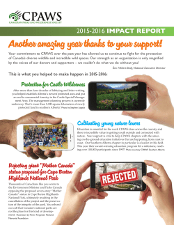 CPAWS Annual Report 2015-2016