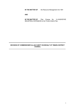 in the matter of - Timaru District Council