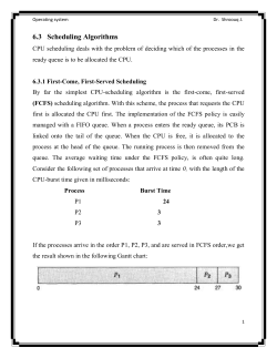 6.3 Scheduling Algorithms