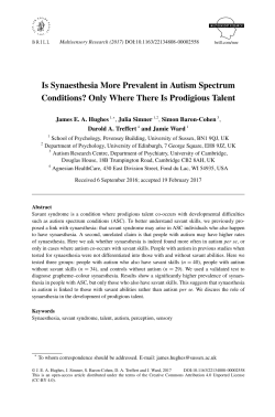 Is Synaesthesia More Prevalent in Autism Spectrum Conditions