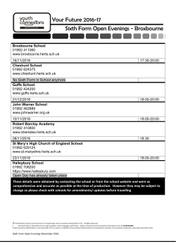 Sixth form open evenings