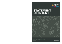 Statement of Intent for the period 1 July 2013