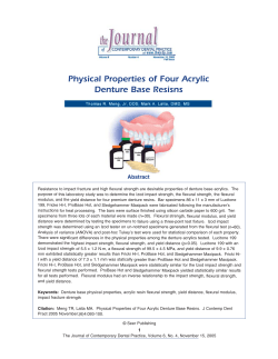 Physical Properties of Four Acrylic Denture Base
