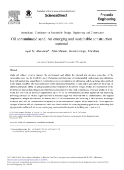 Oil Contaminated Sand: An Emerging and