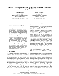 Bilingual Word Embeddings from Parallel and Non