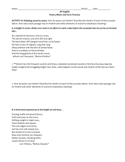 Poetry Meter and Rhythm Practice