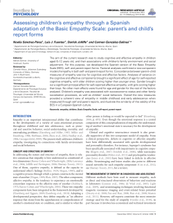 Assessing children`s empathy through a Spanish adaptation of the