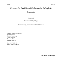 Evidence for Dual Neural Pathways for Syllogistic Reasoning