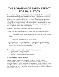 THE ROTATION OF EARTH EFFECT FOR BALLISTICS