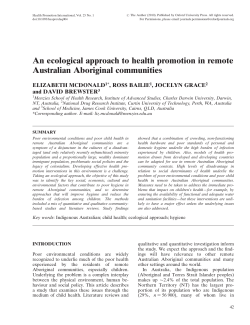 An ecological approach to health promotion in